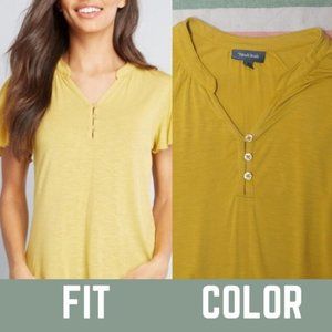 Modcloth Cheerful Candor Ruffled Top Yellow